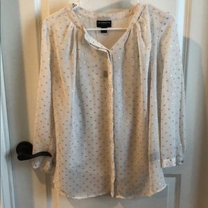 Cute cream with gold polka dots top!